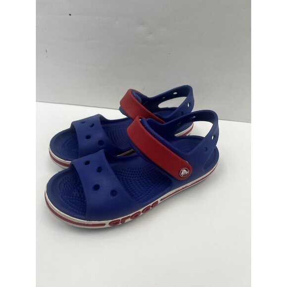 Crocs Crocband Sandals Kids Navy Blue Hook & Loop Open Toe Strappy Comfort Sz 1 - Picture 6 of 8